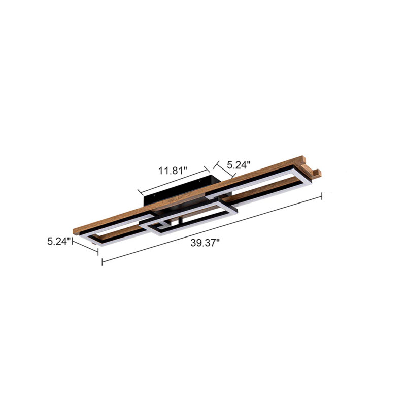 Chevee 3 - Light Matte Black 39.4" Kitchen Island Led Flush Mount