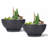 Set of 2 Modern Minimalist Plastic Outdoor Planter with Drainage Function-109269697