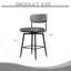 Ensemble de chaises de bar rotatives à 360 ° de 2 pièces avec coussins en cuir et supports en fer, convenant aux cuisines, aux restaurants et aux bureaux