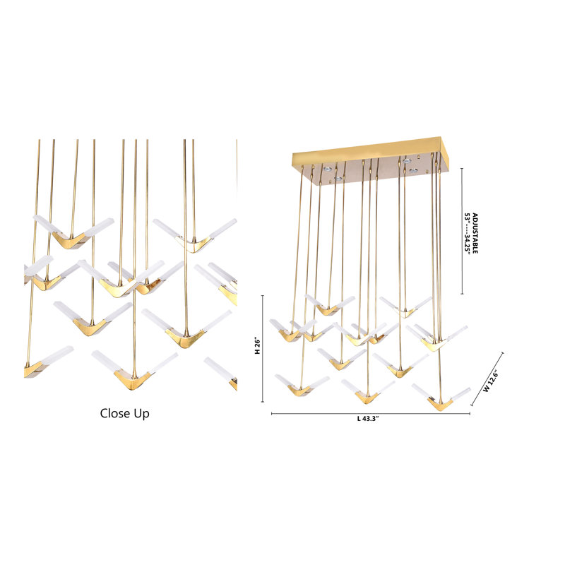 Lustre Boomerang transitionnel 26 lumières DEL