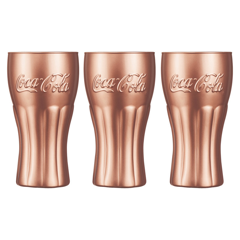 370ml Drinking Glass Set, Copper, 3