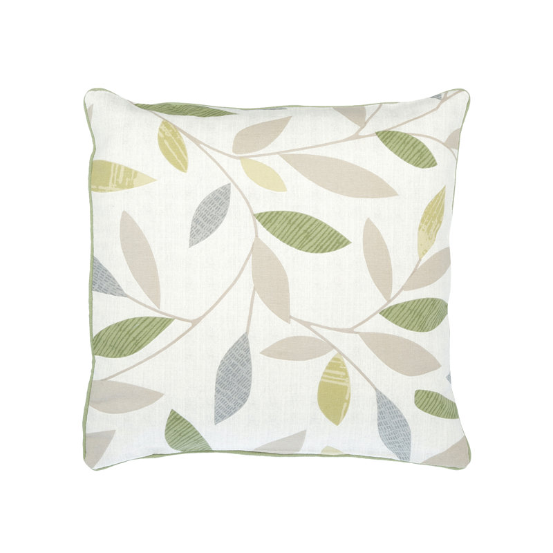 Floral Square Cushion Cover, Green