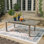 Brewer Rectangular Extendable Outdoor Dining Table Umbrella Hole , 94 " W 42 " D