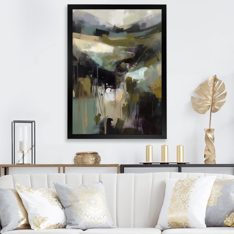 «Herzig Abstract Delicate Brushstroke III», reproduction, Cadre photo noir, H 40 po x l 30 po x P 1,5 po