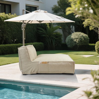57"D X 47.3" W Outdoor Double Chaise Lounge Chair Patio Lounge Sofa by Ebern Designs