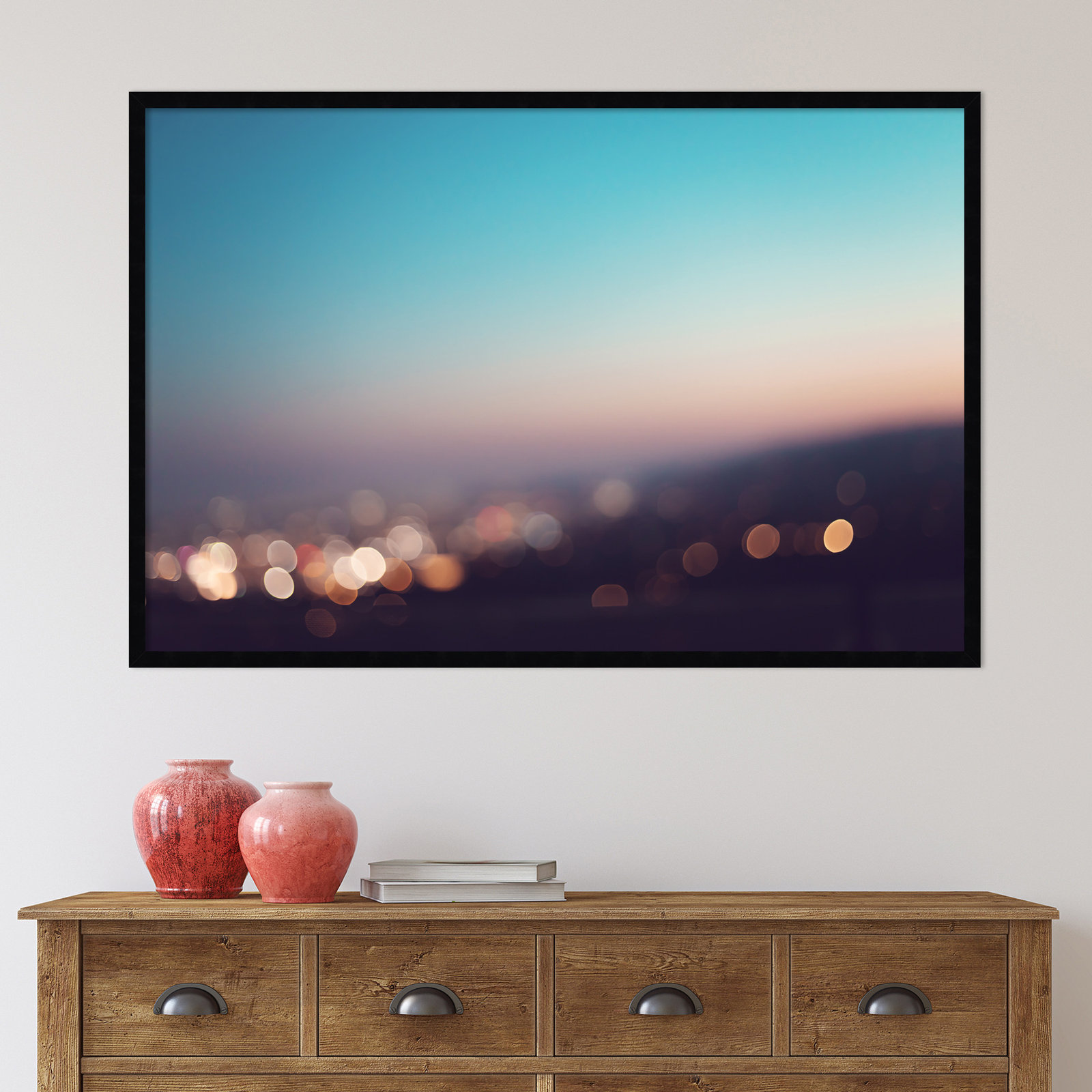 LA LA Sunset by Caroline Mint, Black, 29.25" H x 43.25" W x 0.88" D