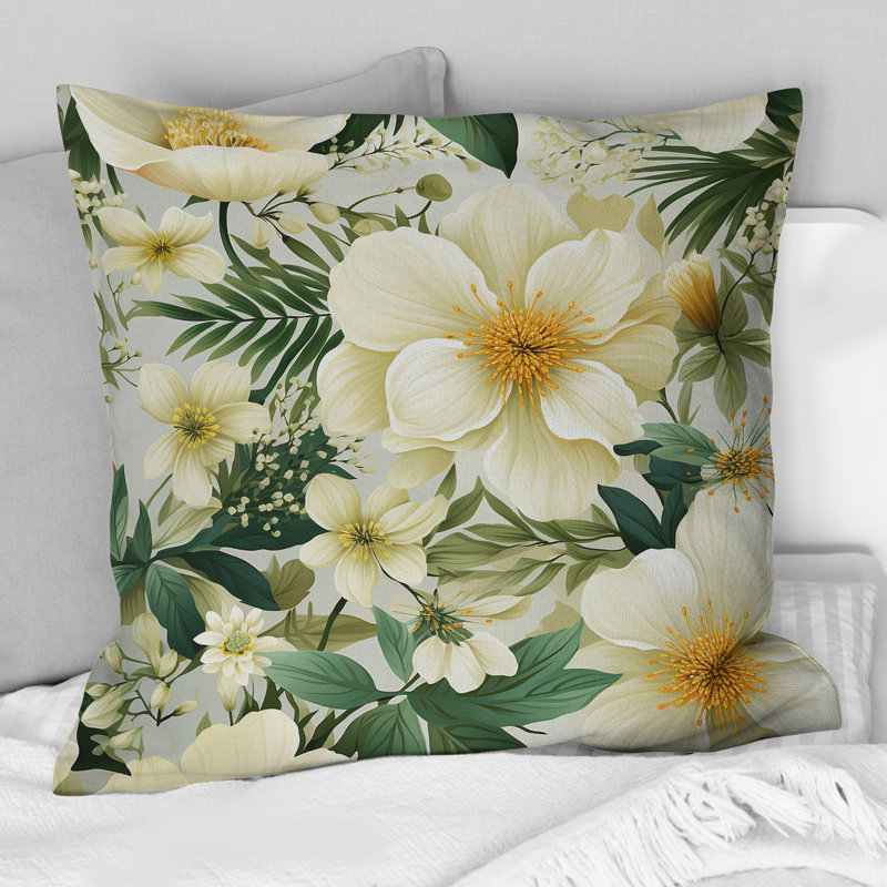 Coussin Boho Botanical Oasis Palm III - Tropical, H 16 po x l 16 po