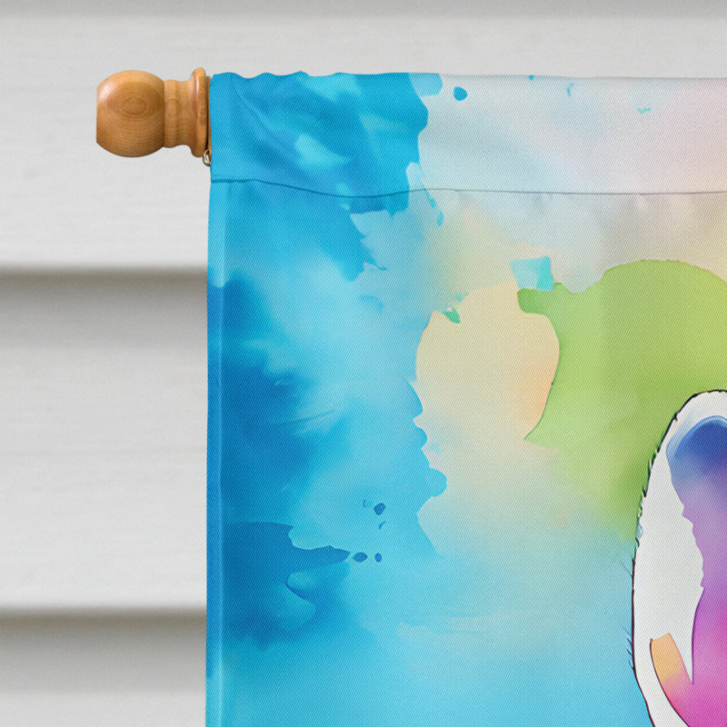 Drapeau de la maison d'un lapin hippie