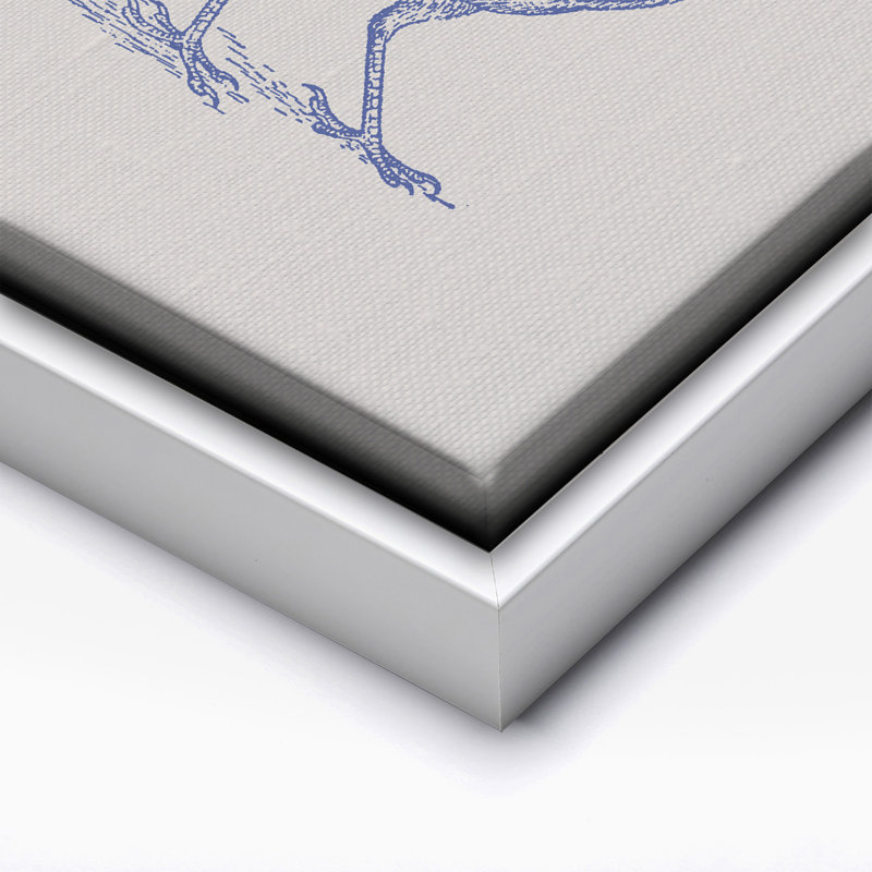 Blue Roadrunner, 16"H x 20"W, Canvas, White Framed