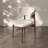 Mid-Century Modern Beige Dining Chairs, Brown Solid Oak Wood Kitchen Chairs for Dining Room, Off White Cotton Linen, No Assembly Required-1257909174