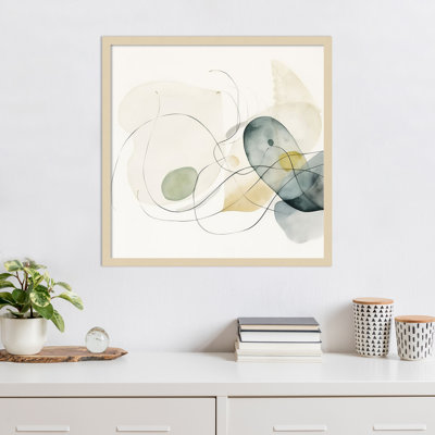 «Watercolor Abstract Organic Shapes I» par Irena Orlov, impression sur bois encadrée