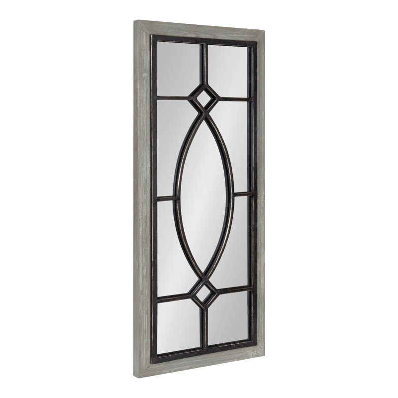 Miroir mural Farmhouse, Gris rustique, 30 po x 13 po