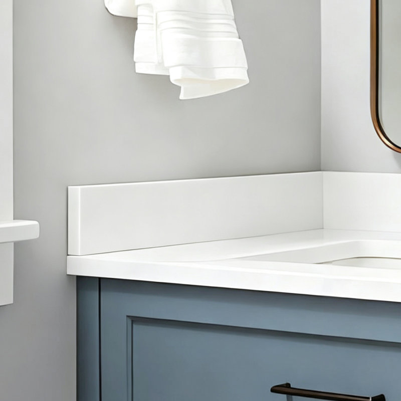 21 inch Pure White Engineered Stone Vanity Side Splash
