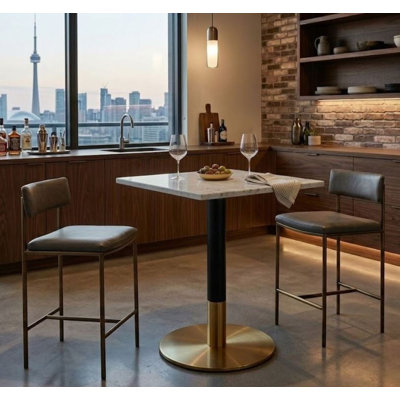 Ybur Faux Marble Square Bar Table 