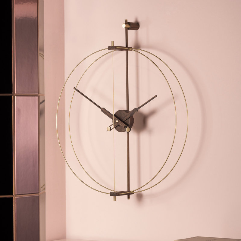 Metal Analog Wall Clock, Gold