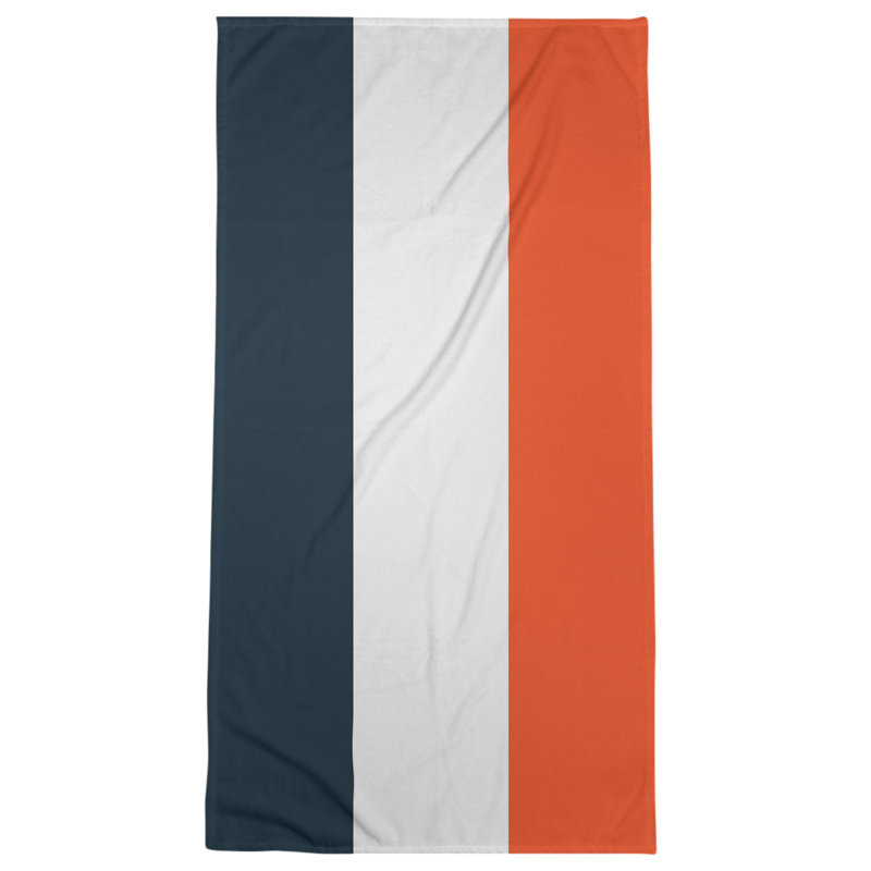 Bath Towel, Navy Blue/Orange