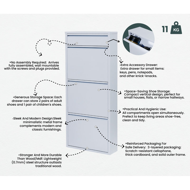 6 Pair Shoe Storage Cabinet