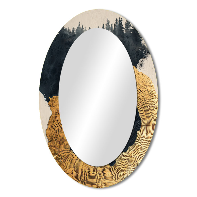 Miroir décoratif foncé sur métal Dark Forest, 36 po x 24 po