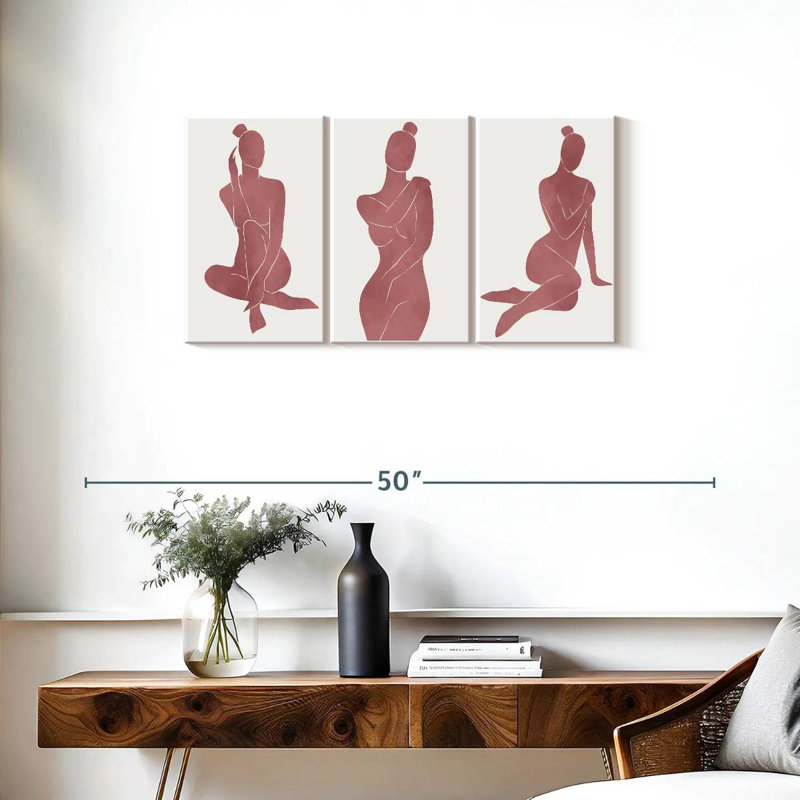 Impression sur toile Minimalist Bare Belle, H 18 po x l 38 po x P 1,25 po