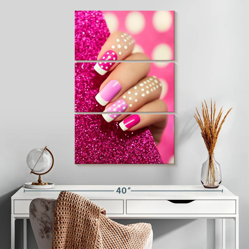 Shuttleworth Dotted Pink Nails, 32'' H x 20'' W