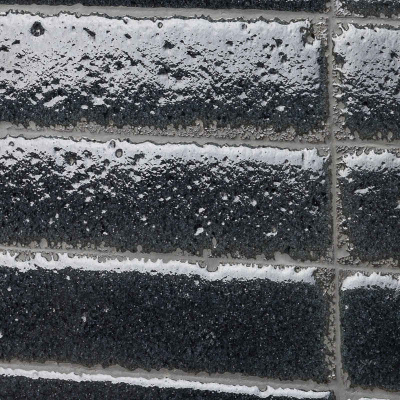Bond Tile Molten Brick 3" x 12" Natural Stone Brick Look Subway Wall Tile, Black