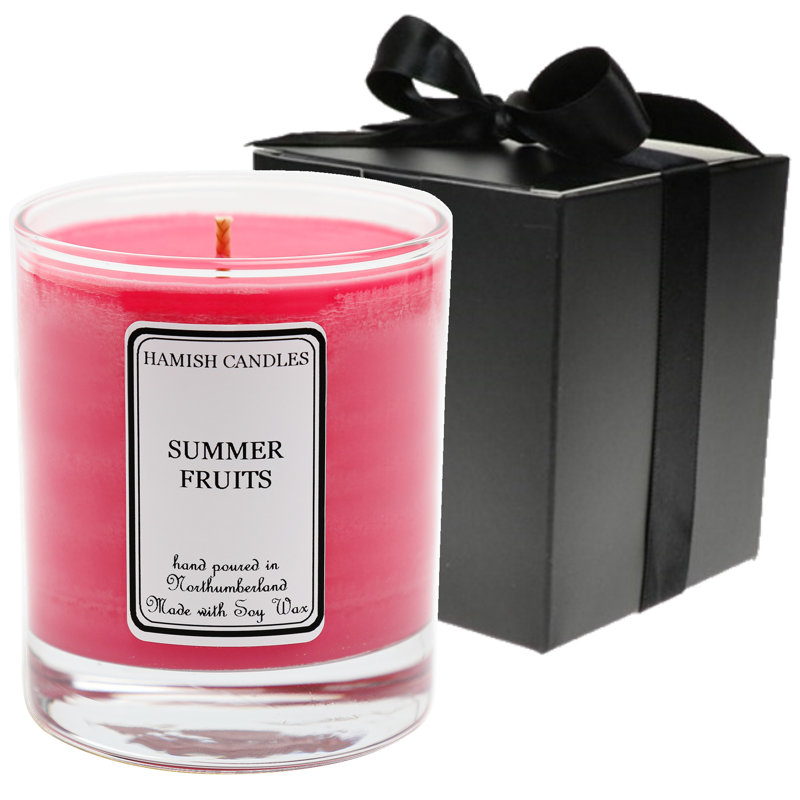 Summer Fruits Scented Jar Candle with Glass Holder