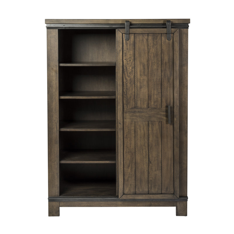 Commode à 5 tiroirs l 54 po avec porte coulissante et queue d'aronde Lexee