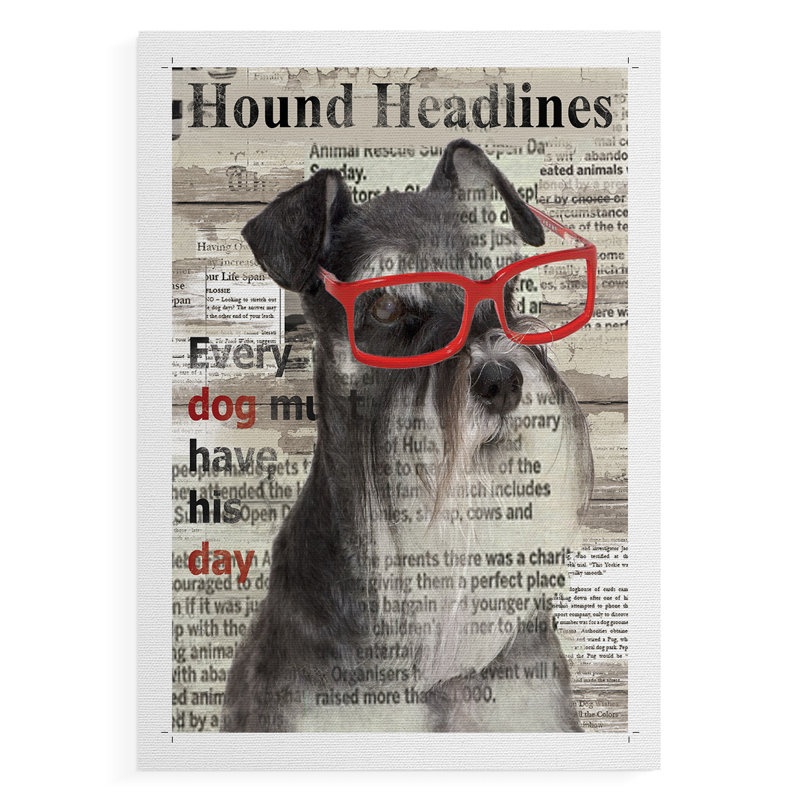 Hound Headline - Impression sur toile seulement - NON-CADRE, H 27 po x l 18 po