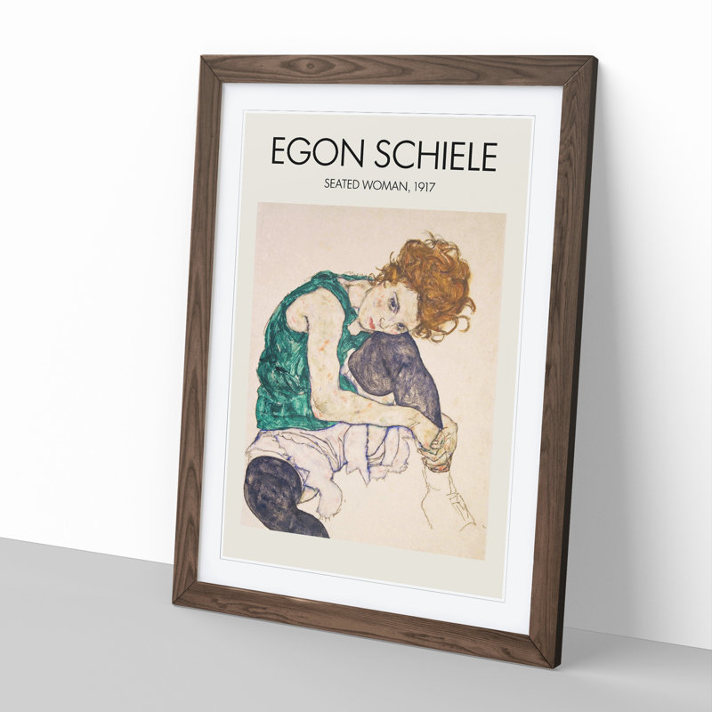 Seated Woman Vol.1 by Egon Schiele - Picture Frame Graphic Art, 36cm H x 27cm W x 2cm D