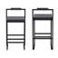Tabourets de bar contemporains en velours gris avec repose-pieds et support de 220 lb, de 2 pour plusieurs réglages de haute qualité en noir, structure rouille, repose-pieds, salles à manger-1439770194