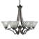 Zilo 6 Light Uplight Chandelier Shown In Graphite Finish With 7” Italian Ice Glass