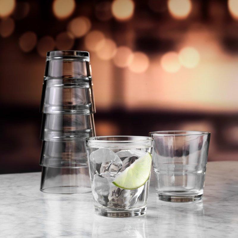 Libbey 12 oz Clear Stacking Double Old Fashioned Glasses Set