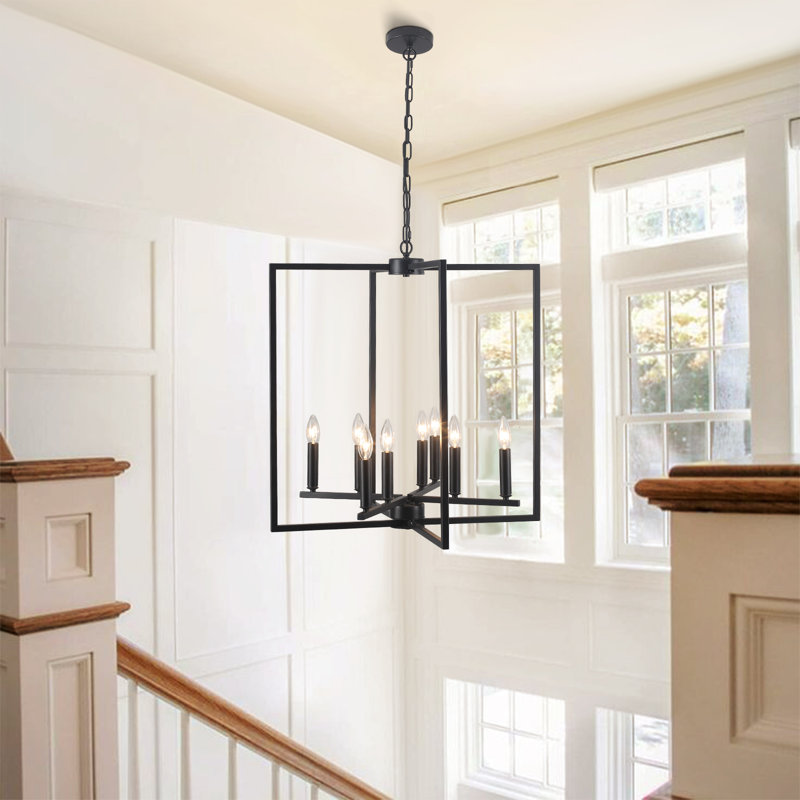 8 - Light Dimmable Geometric Chandelier