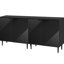 Armoires modernes de 2 - Motif géométrique de porte, tablettes réglables, espace de rangement suffisant pour meuble télé, rangement, capacité généreuse-1383051525