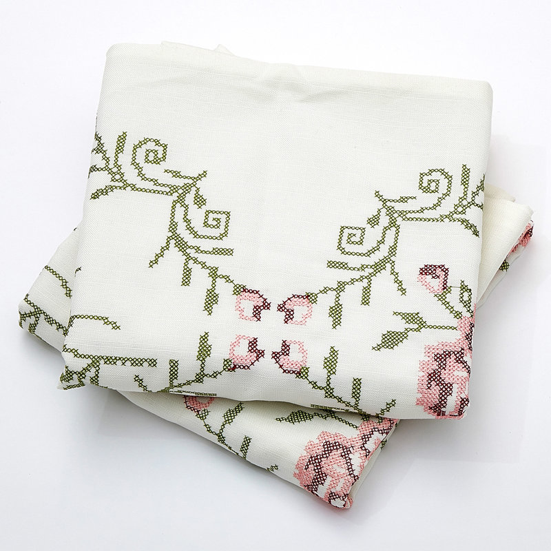 Floral Square Euro Cushion Cover, Light Pink