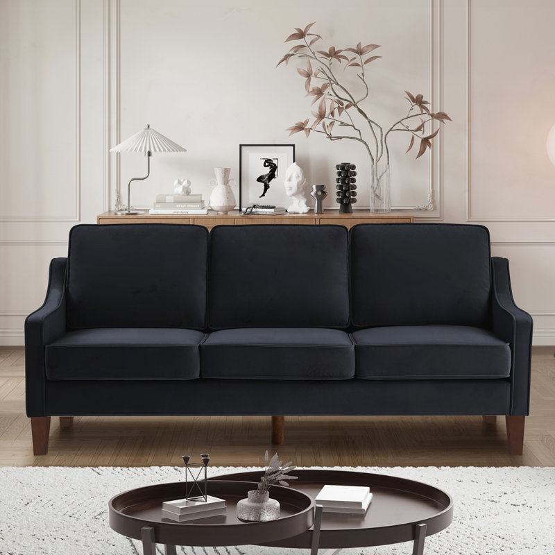 Modern 3 Person seat  Sofa Couch, Black
