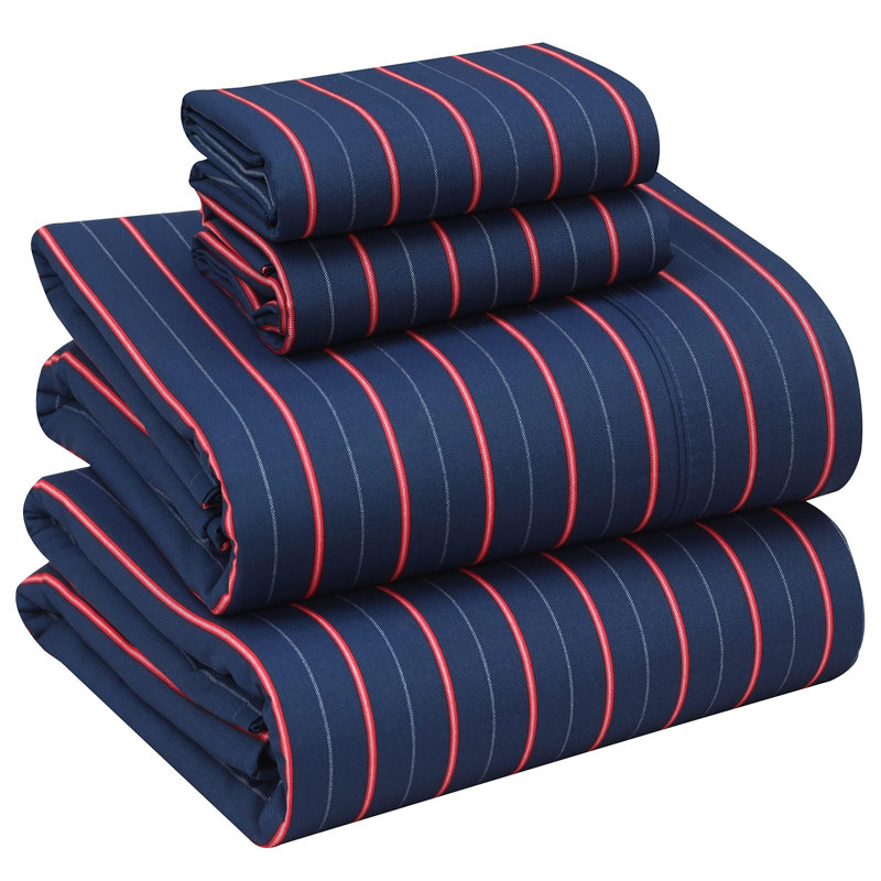 100% Cotton Sheets Sets Soft Crispy Percale Cooling Sheets 16 Inch Deep Pocket Bed Sheets, King Sheet Set with 2 Pillowcase