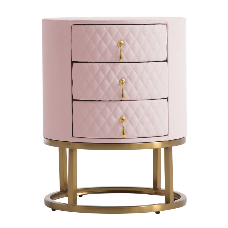 Table de chevet Eveanna, Pink/Gold