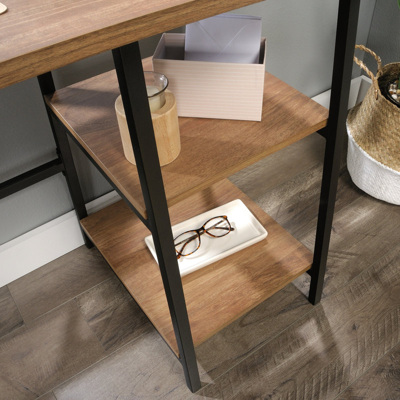 Steel Writing Desk, Sindoori Mango/Black