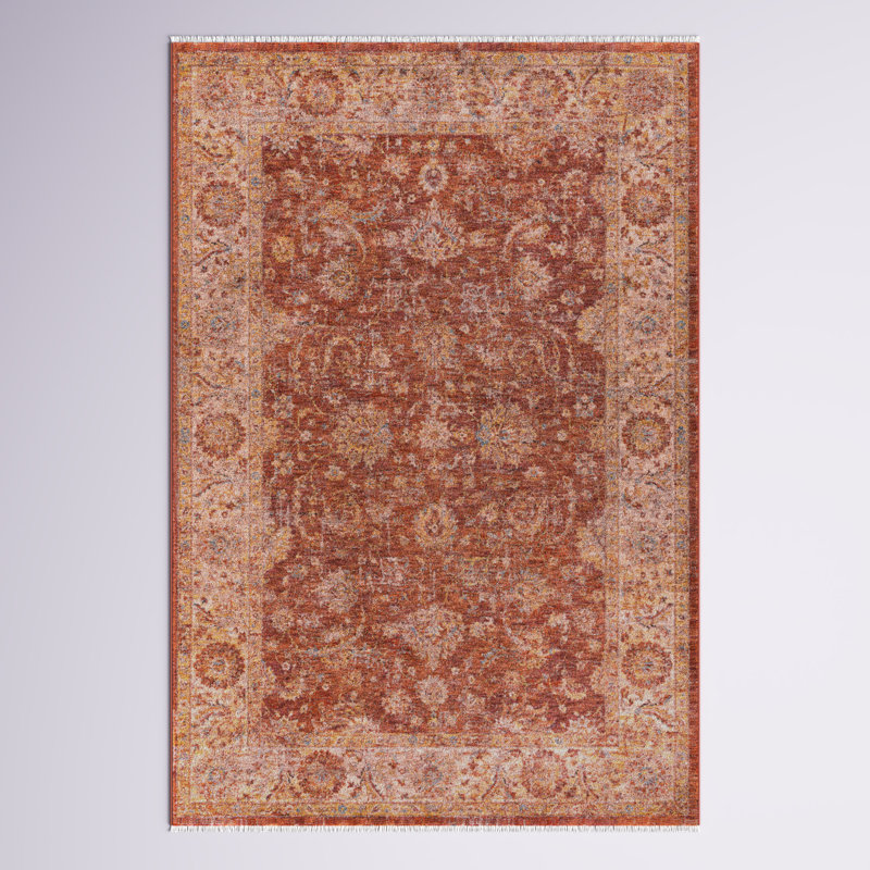 Tapis brun / bleu Allie, Rectangle 6 pi 7 po x 9 pi 6 po, Brun / Beige