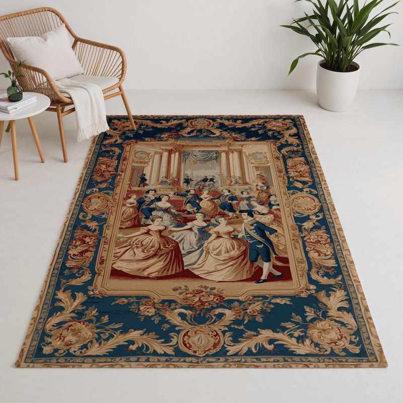 Tapis beige français d'intérieur et d'extérieur, Rectangle 9 pi x 12 pi