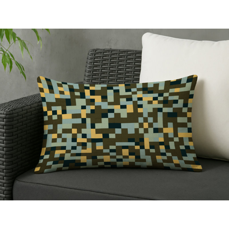 Fragmented Flora Indoor And Outdoor Pillow, Rectangle 20"H x 14"W