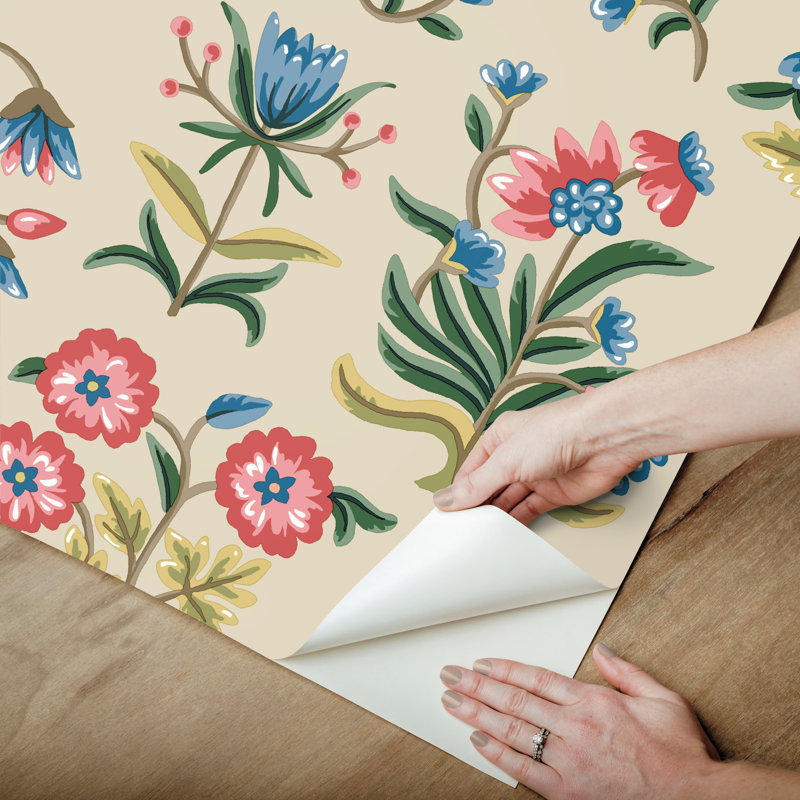Papier peint adhésif Heirloom, Bleu / rose