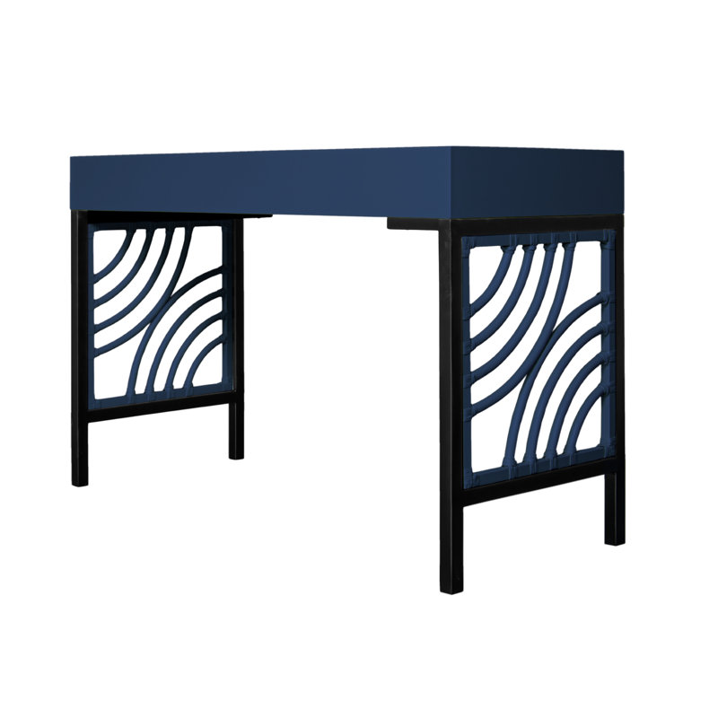 Swirl Writing Desk, Navy Blue