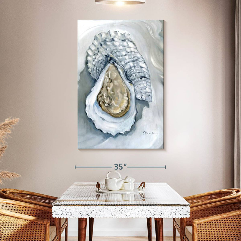 Brampt Oysters Close Up I White, 51" H x 34" W