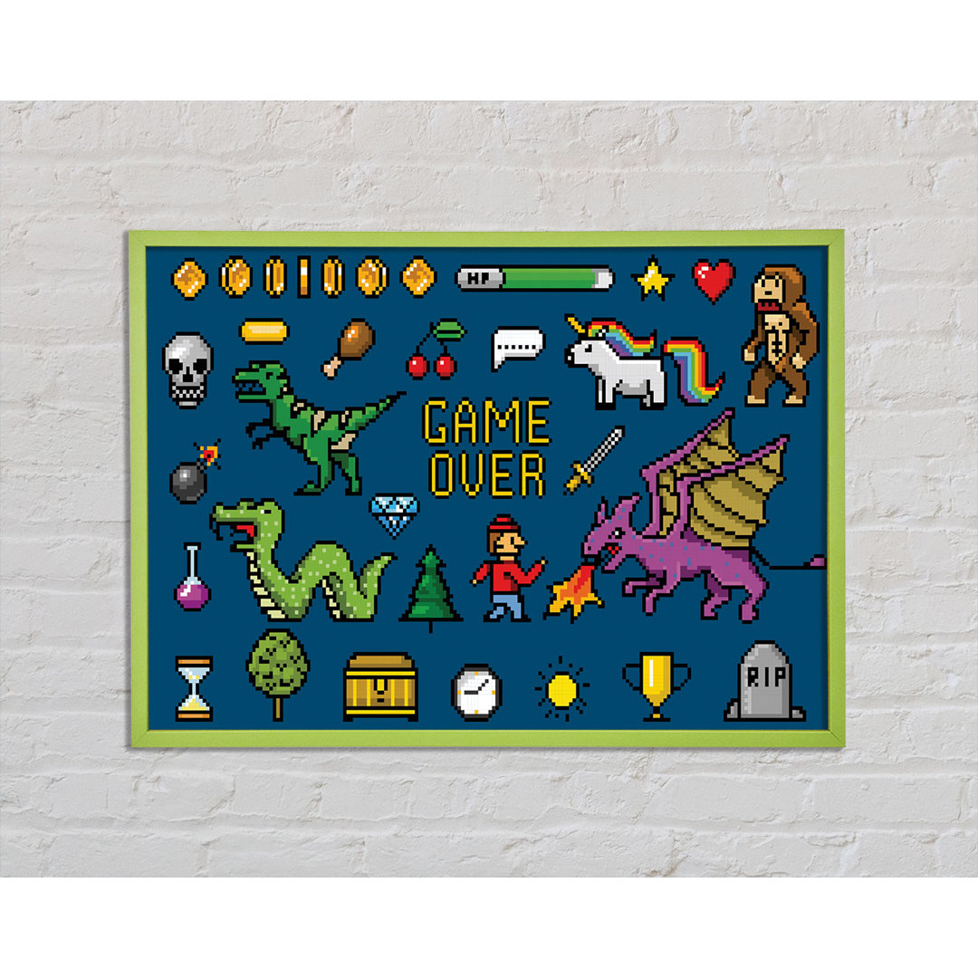 Bridgit Game Over 8 Bit - Einzelne Bilderrahmen Kunstdrucke