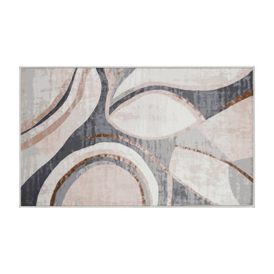 Machine Washable Beige Area Rug