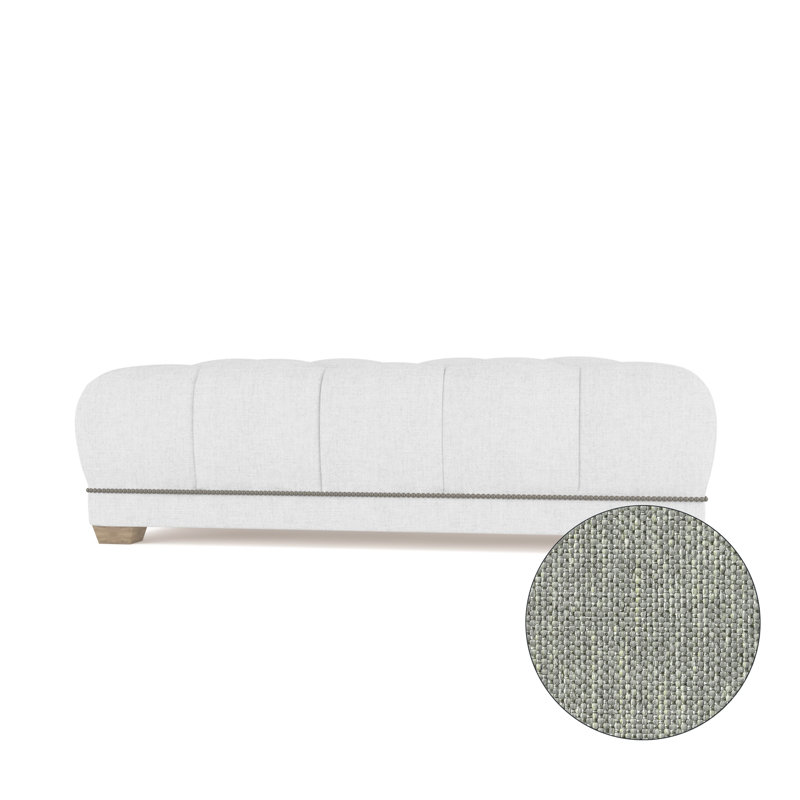 Hudson Ottoman, Plush Velvet Oyster, Weathered