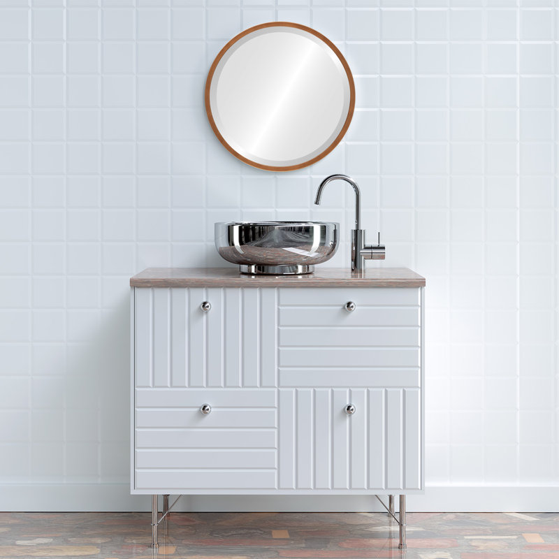 Miroir d'appoint Campblin, Coucher de soleil doré, H 31,12 po x l 31,12 po