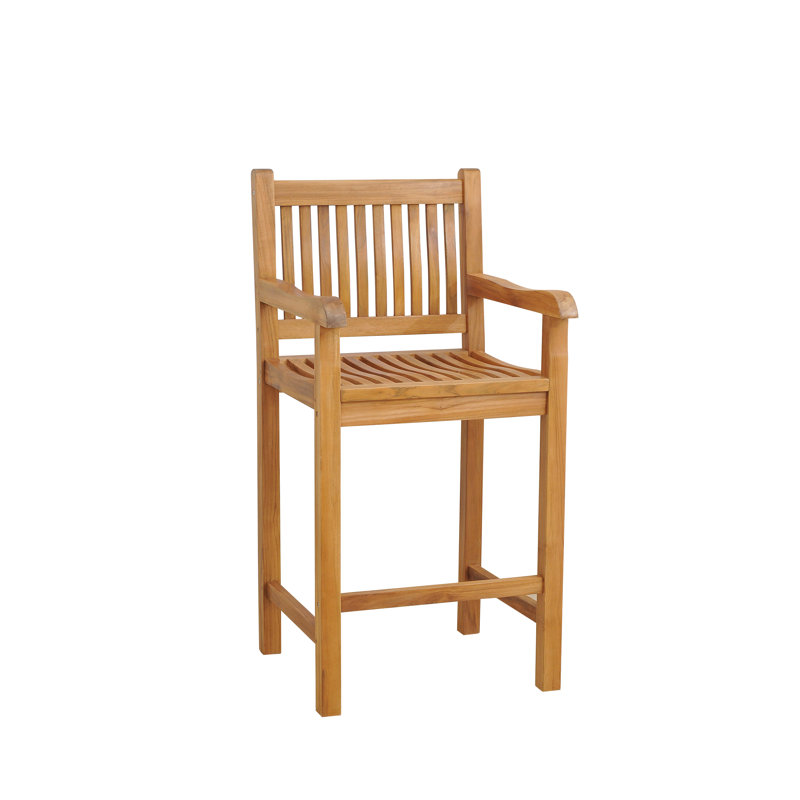 Elzas Outdoor Teak Bar Stool